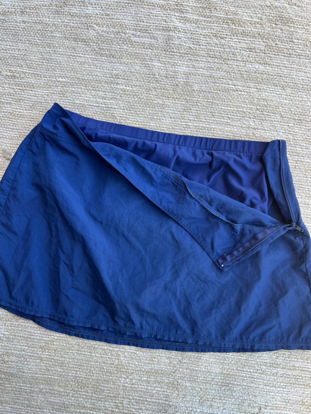 Lands' End Royal Blue Swim Skirt with side zipper size 14